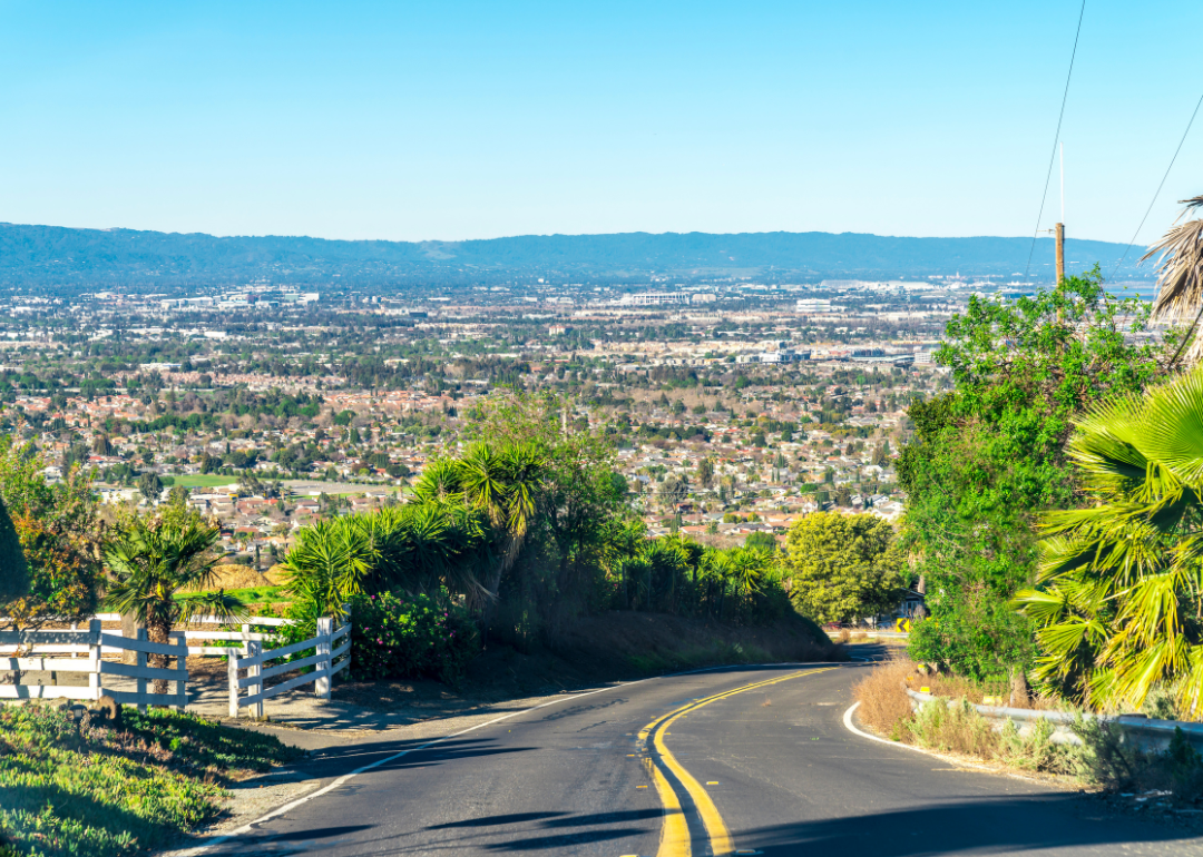 A road leading into Silicon Valley.