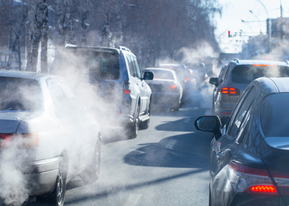 Pollution from car exhausts