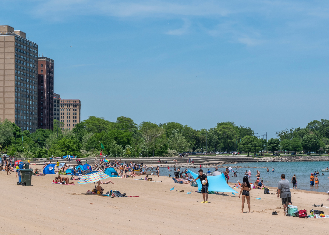 The crowded Chicago lakefront on a hot Memorial Day.