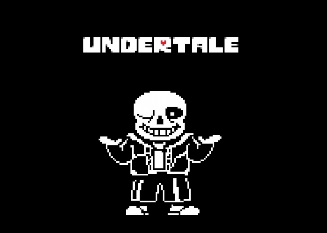 A still from the game Undertale showing the character Sans.