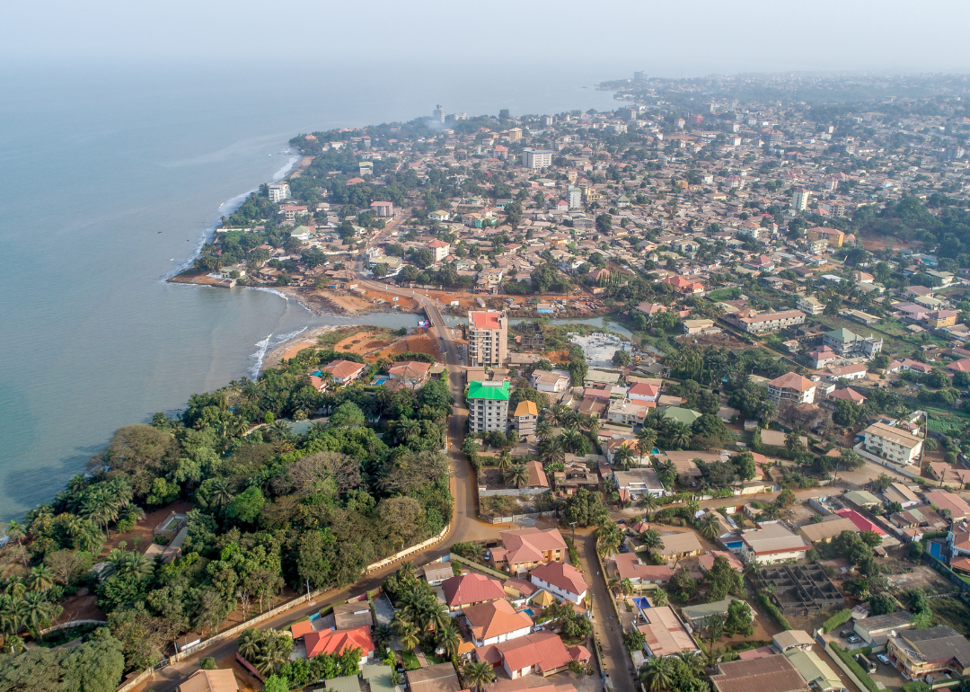 An aerieal view of Conakry, Guinea