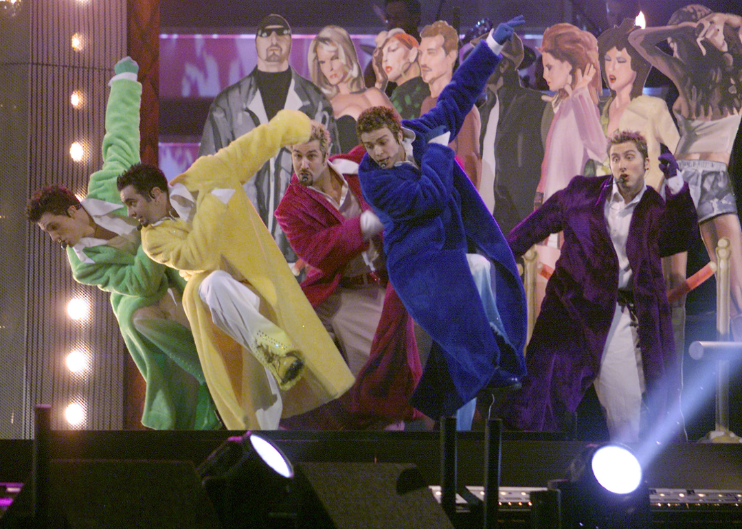 N Sync performing live at the 2000 Billboard Music Awards at the MGM Grand Hotel and Casino in Las Vegas.