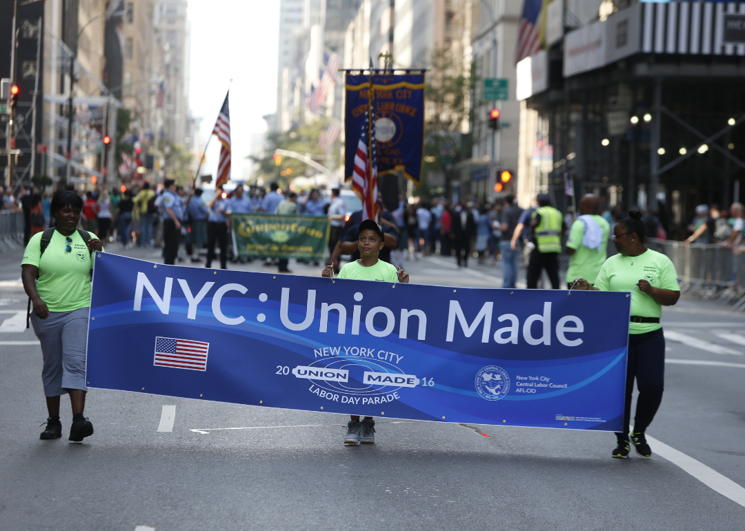 The New York Central Labor Council's tenth annual Labor Day Parade along Fifth Avenue.