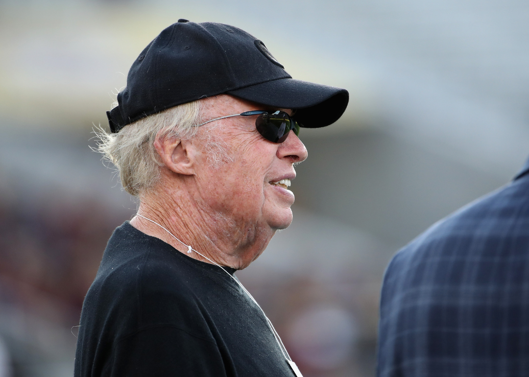 Founder and current chairman emeritus of Nike, Inc Phil Knight standing on the sidelines before the NCAAF game between the Oregon Ducks and the Arizona State Sun Devils at Sun Devil Stadium on November 23, 2019, in Tempe, Arizona.
