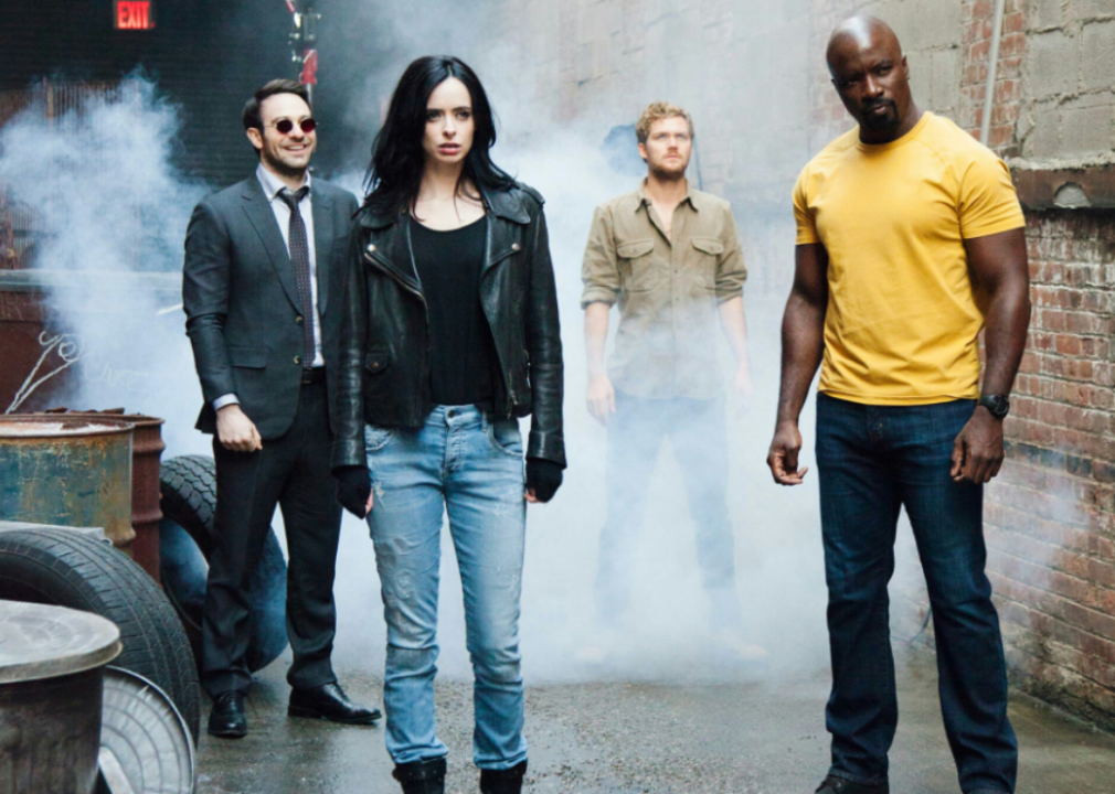 Charlie Cox, Krysten Ritter, Mike Colter, and Finn Jones in The Defenders