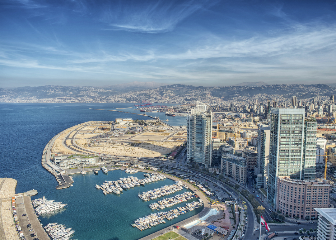 An aerial view of Beirut, Lebanon