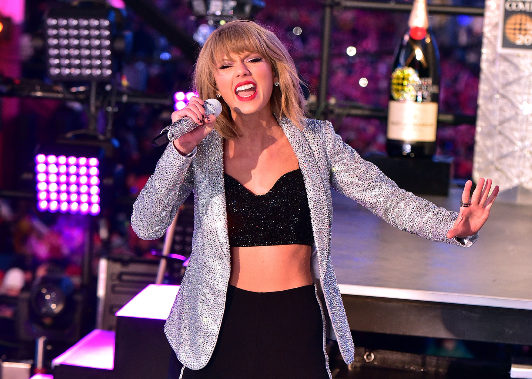 Taylor Swift performing during New Year's Eve 2015 in Times Square on December 31, 2014.