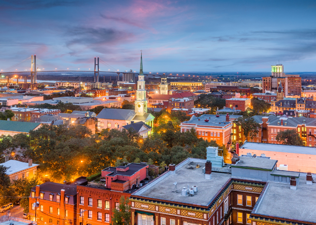 Savannah, Georgia, as pictured from above.