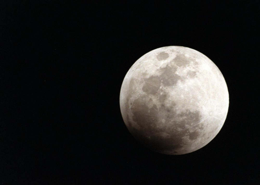 A full moon as viewed from Merritt Island, Florida.