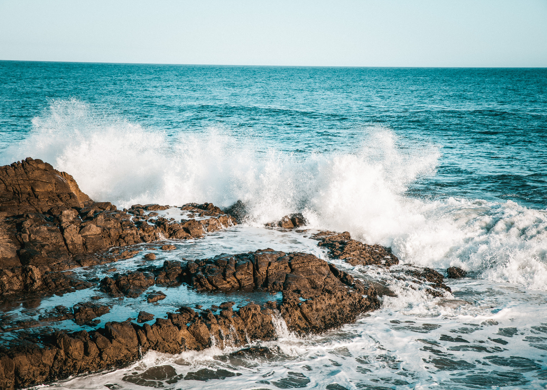 Rock formations on the coast of California.