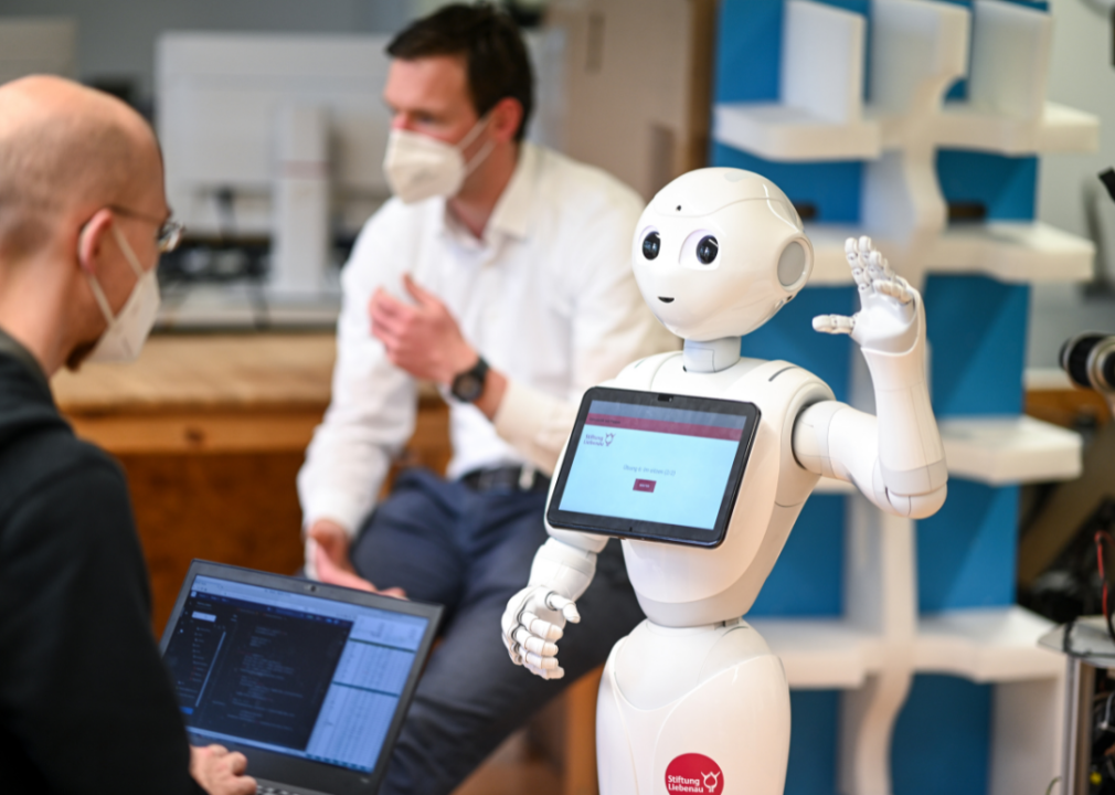 Scientists testing the Pepper Nursing Robot