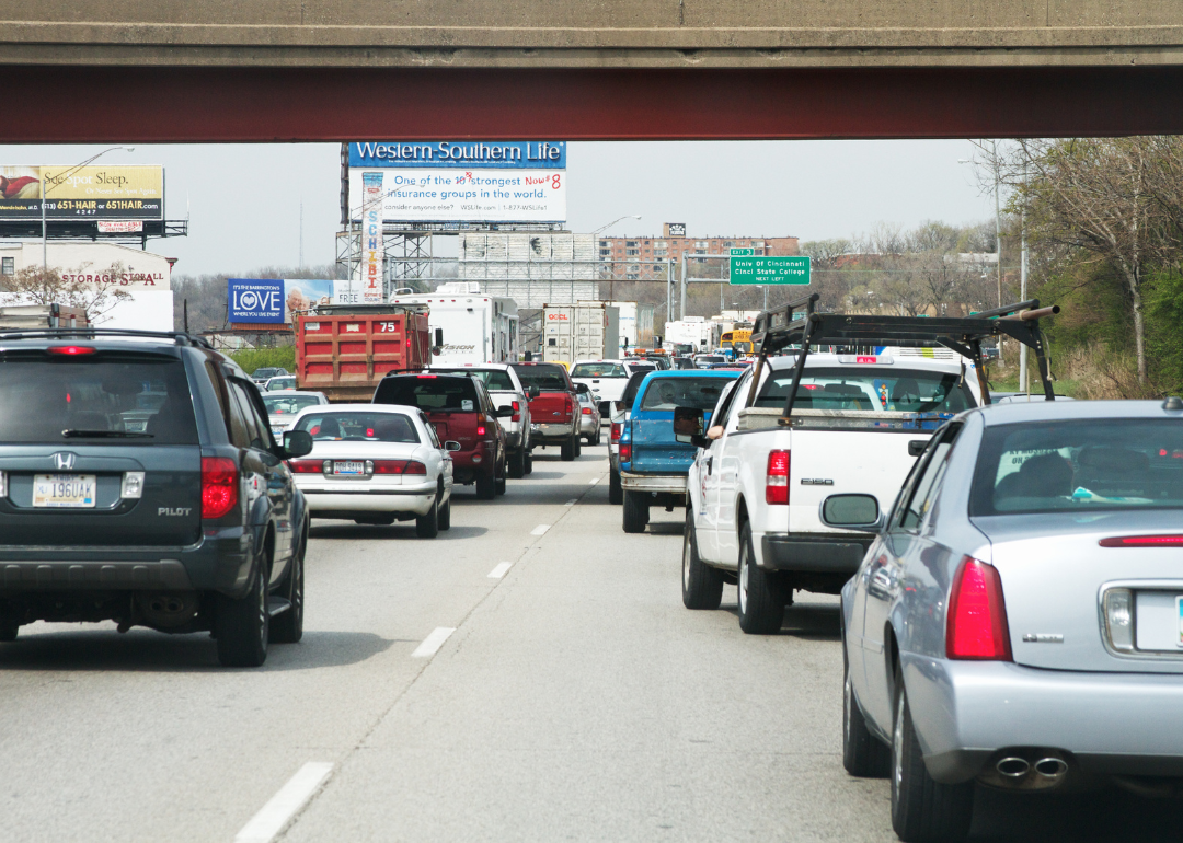 Highway traffic in Cincinnati.