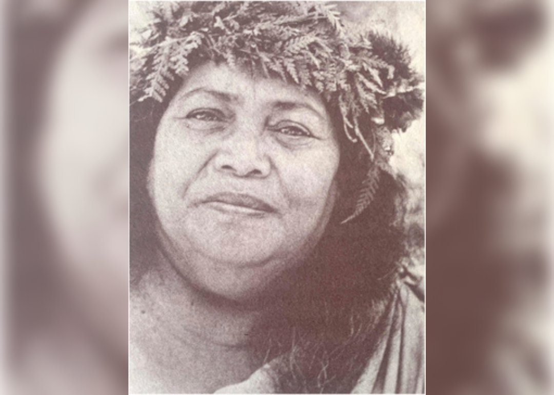 Edith Kanakaʻole as depicted by Frank Salmoiraghi in Notable Women of Hawaii.