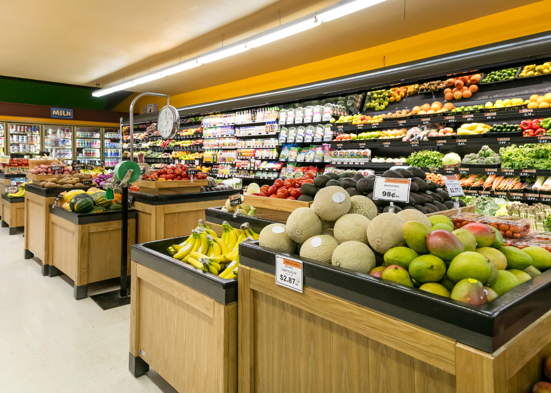 A grocery store's produce department.