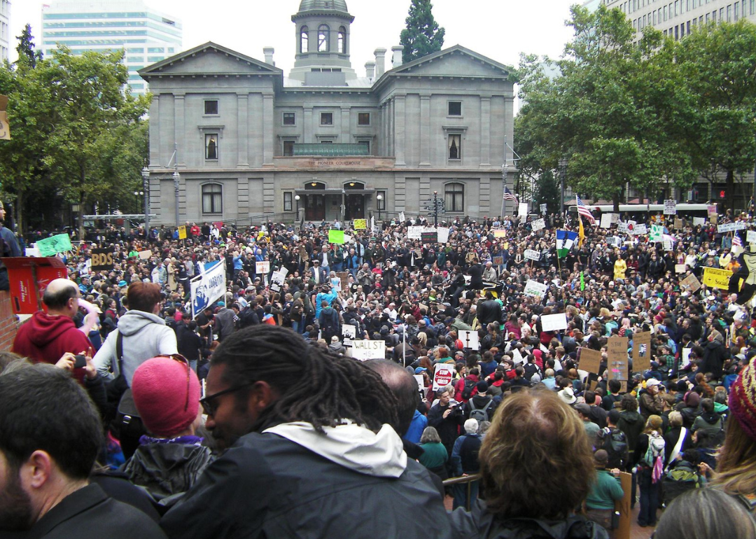 The first day of Occupy Portland in Portland, Oregon.