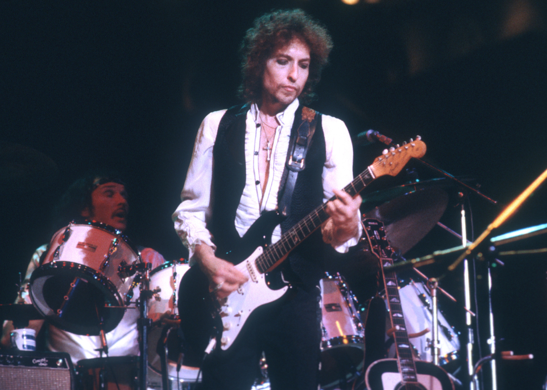 Bob Dylan performing onstage on December 12, 1978, at the Omni in Atlanta, Georgia.