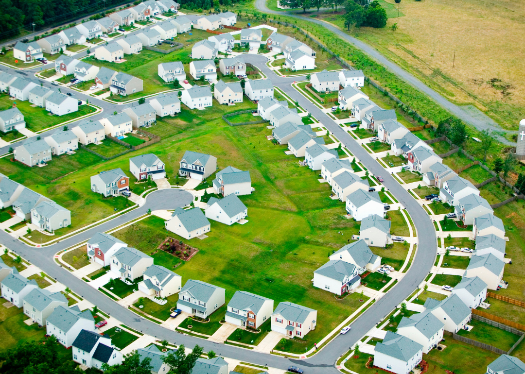 An aerial view of a suburban housing development in Charlotte, North Carolina, in 2005.