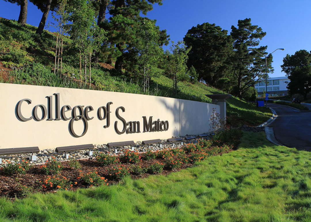 The entrance sign for the College of San Mateo.
