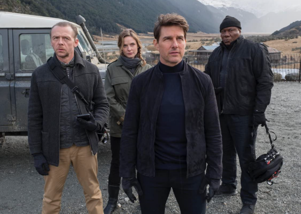 Tom Cruise, Ving Rhames, Rebecca Ferguson, and Simon Pegg in Mission: Impossible - Fallout