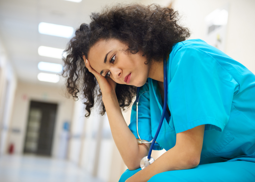 A nurse who is emotionally drained