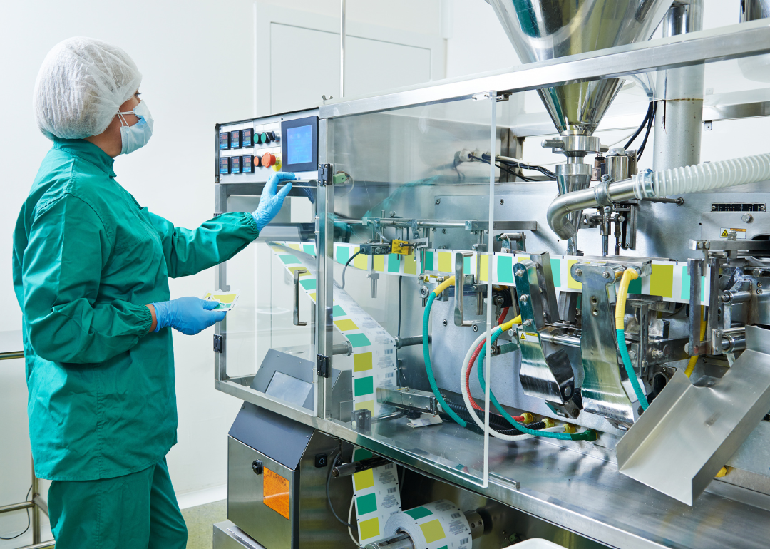 A person working in a pharmaceutical lab