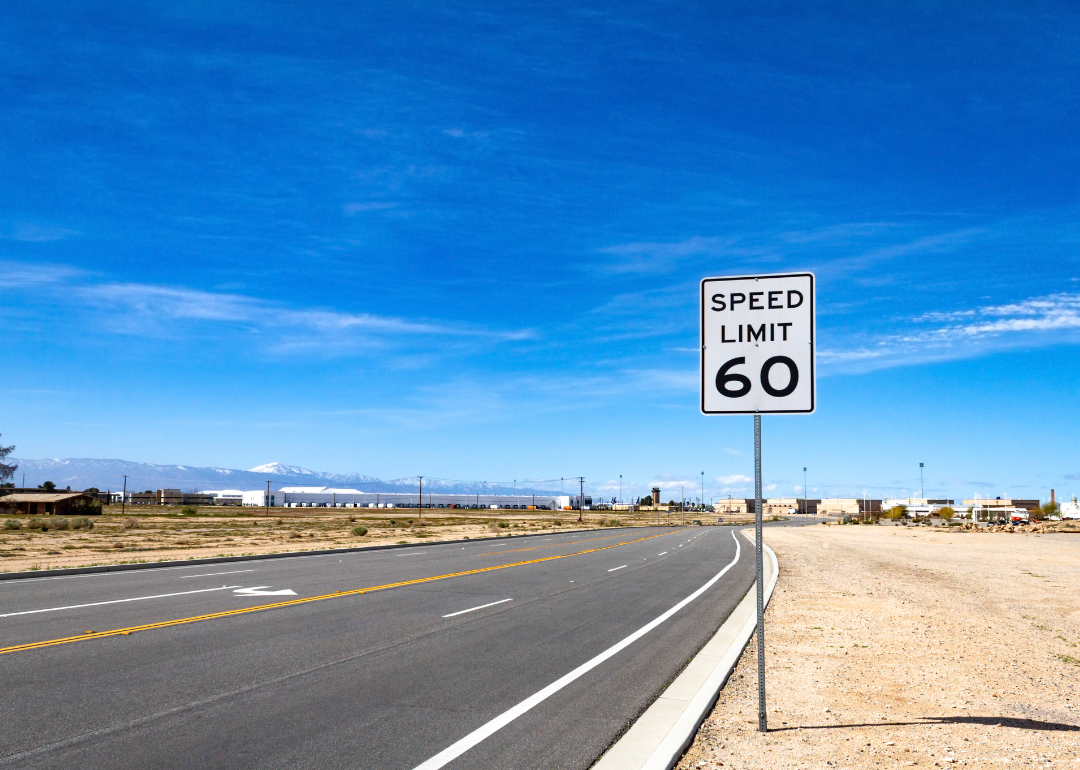 A road with a speed limit of 60 mph.