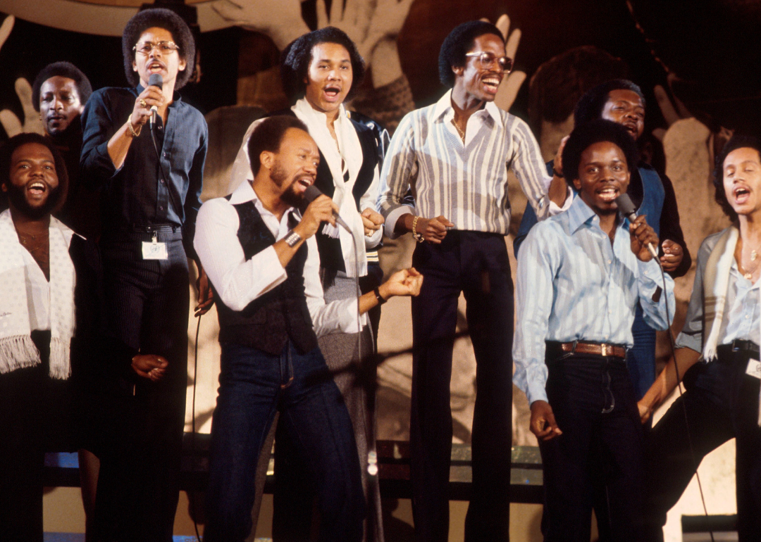 Earth, Wind & Fire performing at Music for UNICEF Concert at The United Nations in New York, on January 9, 1979.