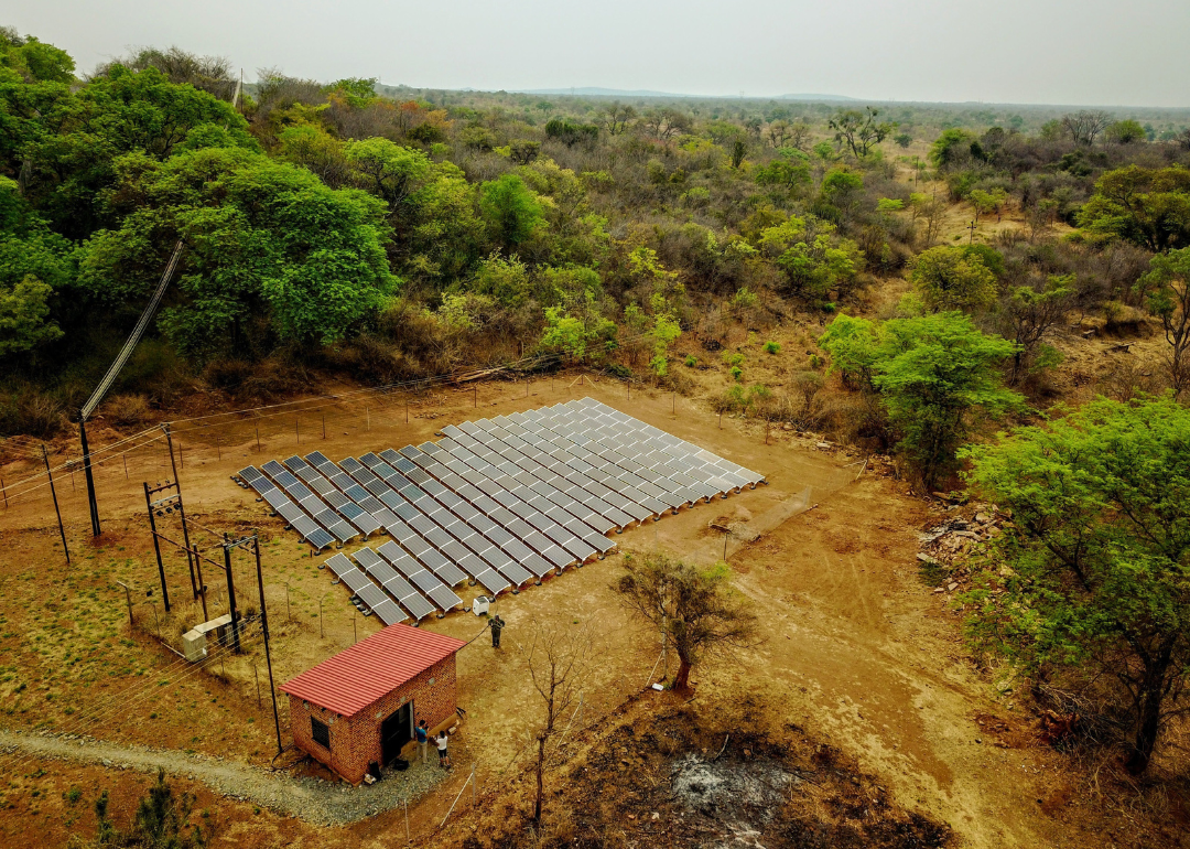 Ground-mounted solar panels in 鶹ýAV Sudan.