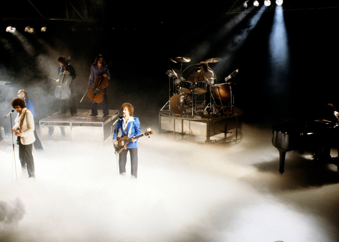 Electric Light Orchestra performing on stage in 1979.