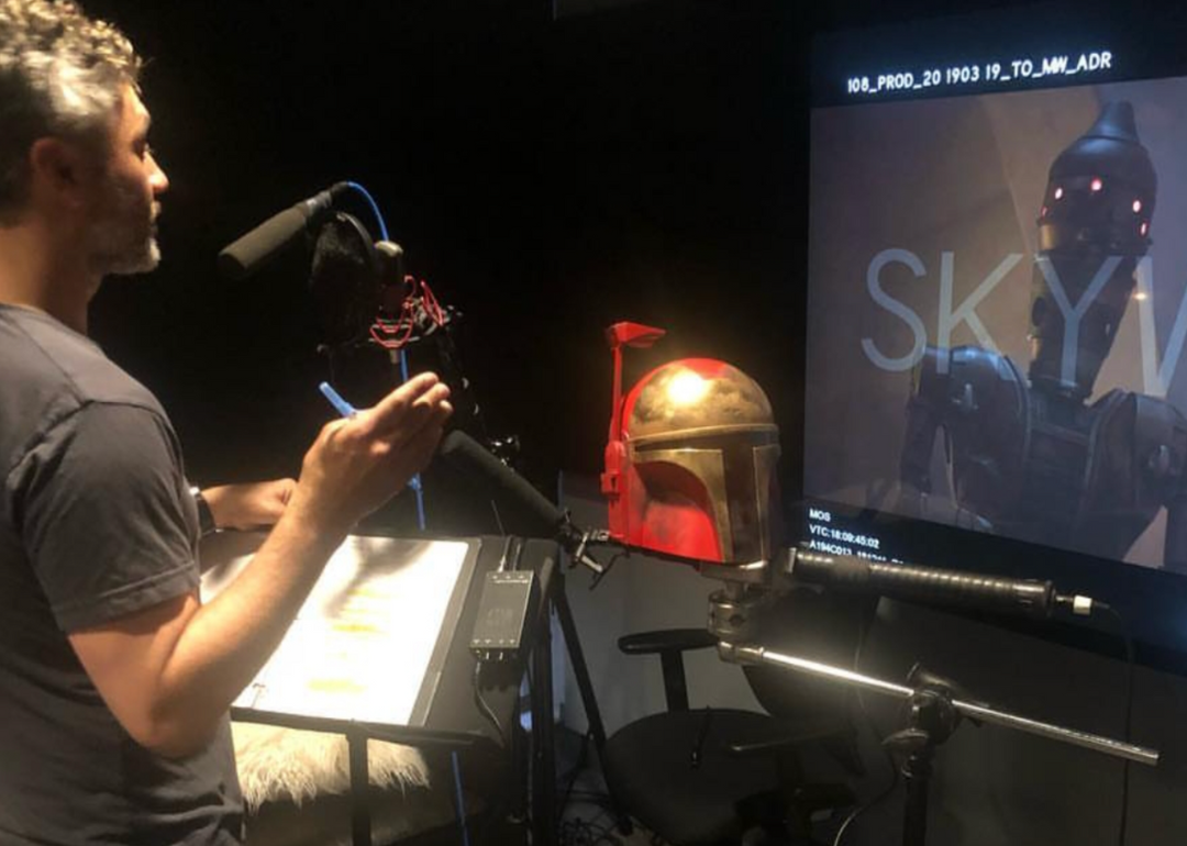Taika Waititi on a virtual production set for "The Mandalorian."