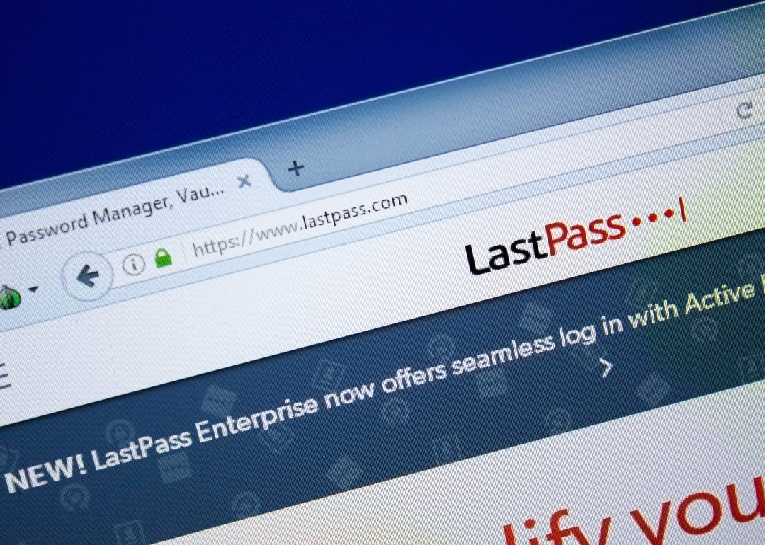 The homepage of LastPass