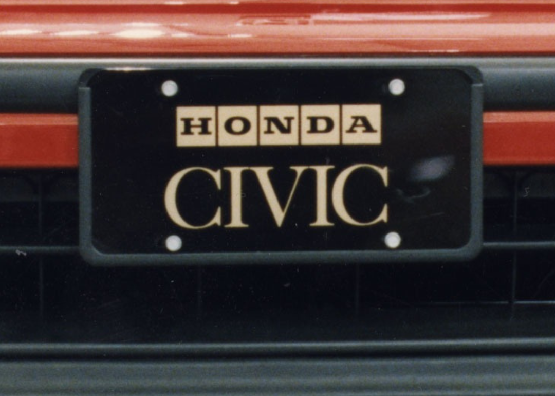 A closeup of a Honda Civic