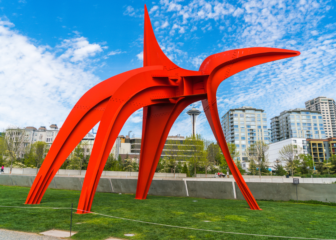 A red sculpture in the Olympic Sculpture Park.