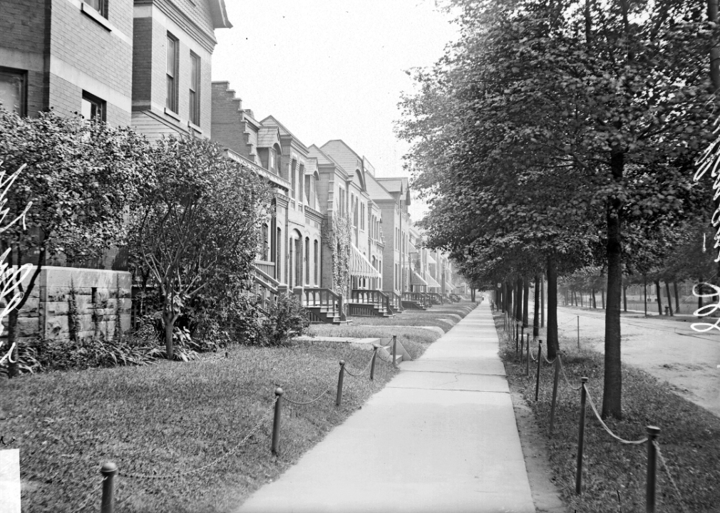 A row of residences in Pullman, Illinois, the company town created for workers of the Pullman Palace Car Company.