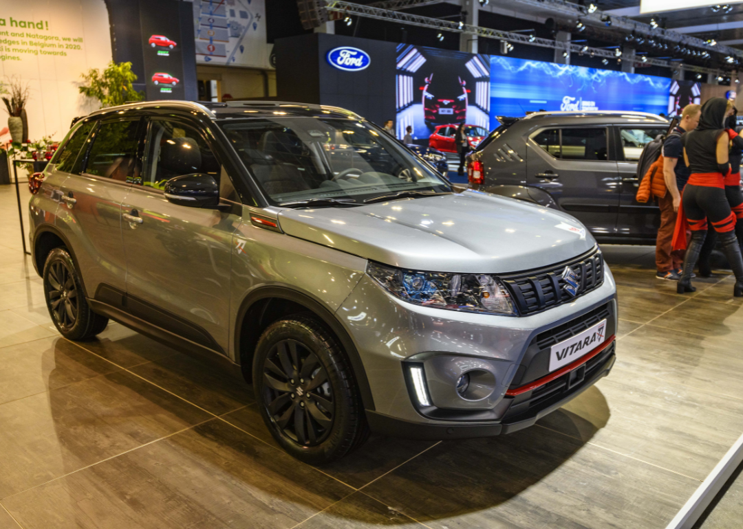 A Suzuki Vitara compact SUV on display at Brussels Expo.
