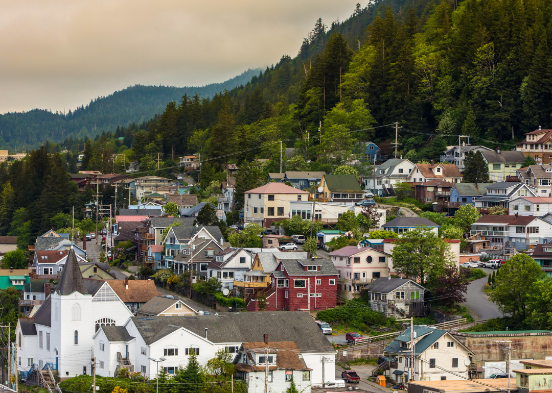 A historic residential neighborhood in Ketchikan.