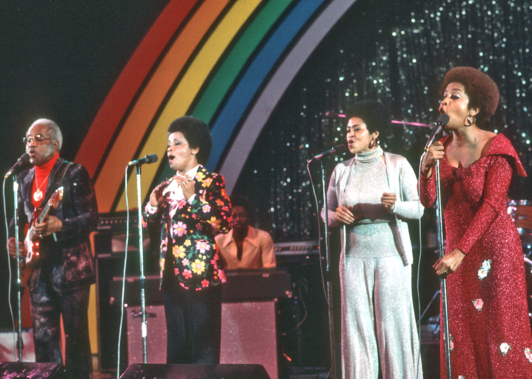 The Staple Singers performing on stage.