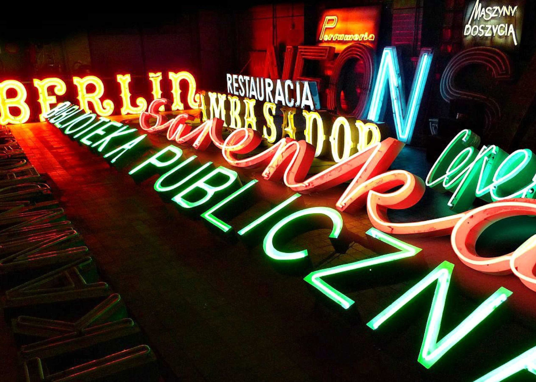 Lit-up signs at The Neon Museum.