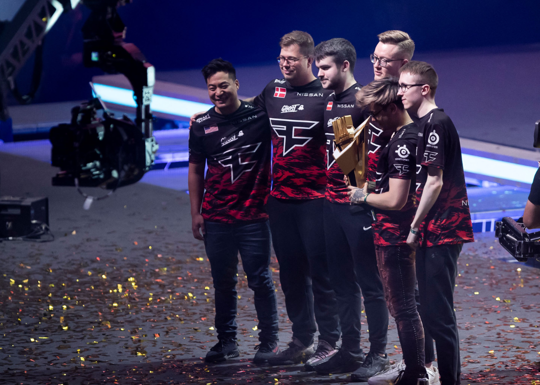 Players of Faze Clan pictured after winning the finals of the World Championship of the Counter-Strike-Global Offensive' first person shooter computer game.