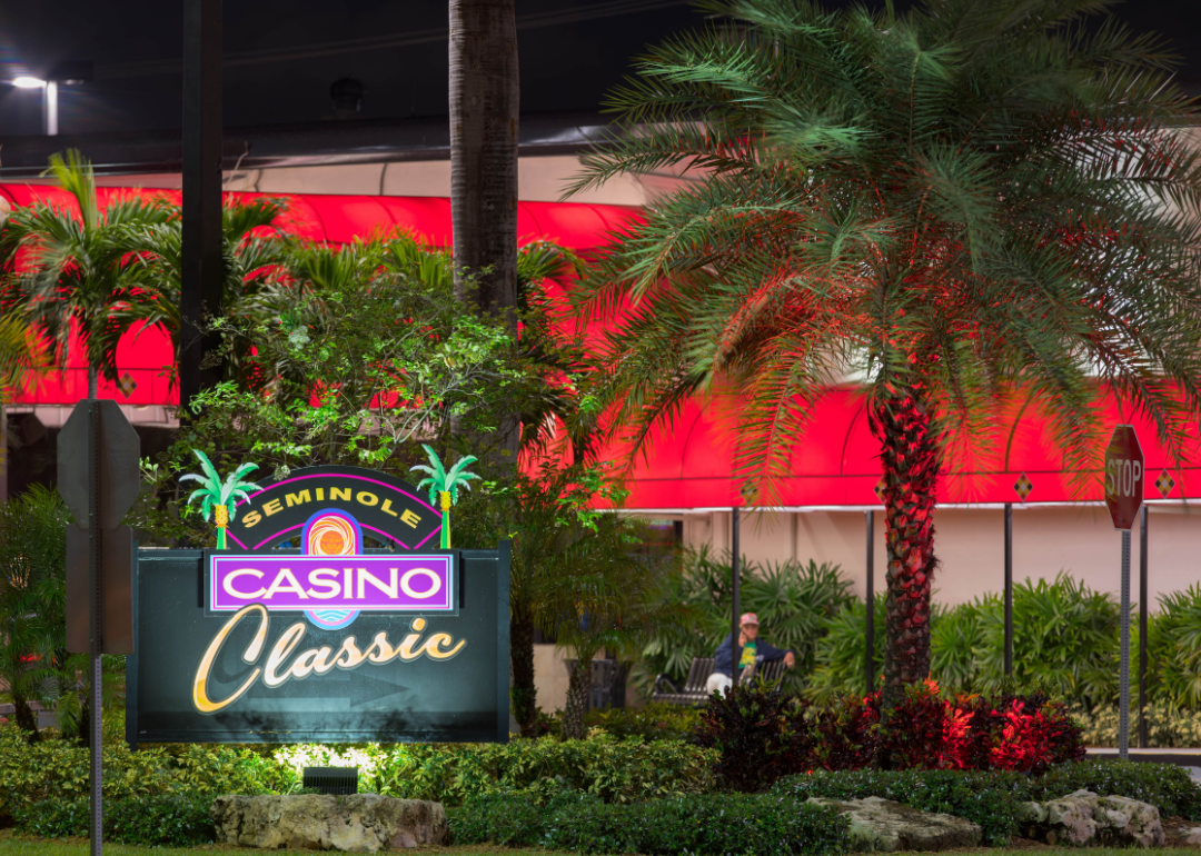 The Seminole Casino Classic entrance sign.