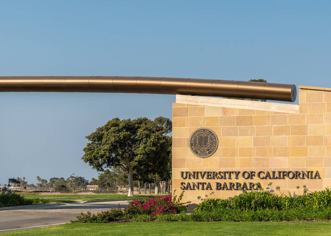 The Henley Gate leading into the University of California - Santa Barbara.