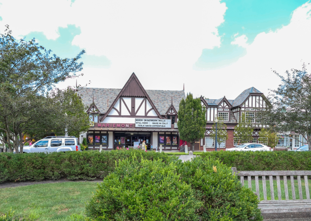 The picturesque town center of Mariemont as seen from the town square park.