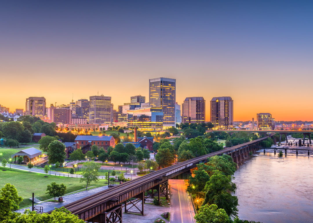 The skyline of Richmond, Virginia.