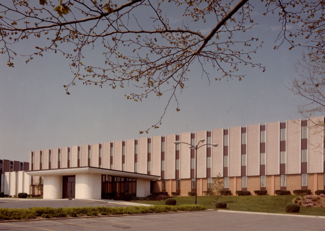 The D Luke Hopkins Building on the campus of Johns Hopkins' Applied Physics Laboratory in 1976.