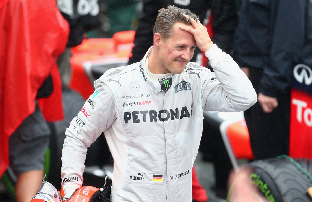 Michael Schumacher of Germany and Mercedes GP in parc ferme after finishing his last F1 race following the Brazilian Formula One Grand Prix at the Autodromo Jose Carlos Pace on November 25, 2012.