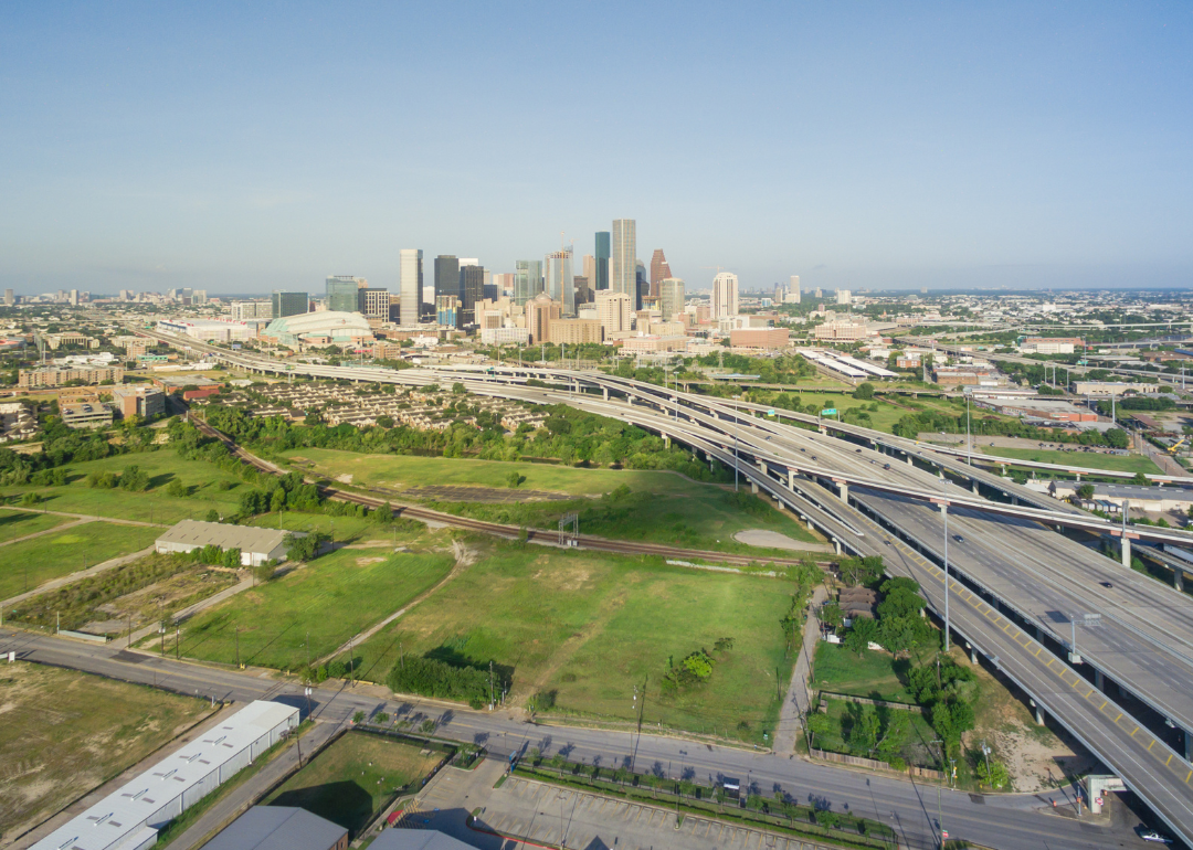 Interstate 69 leading into downtown Houston.