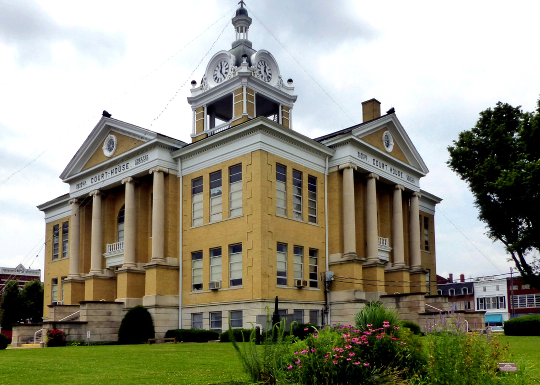 The Warrick County Courthouse in Boonville, Indiana