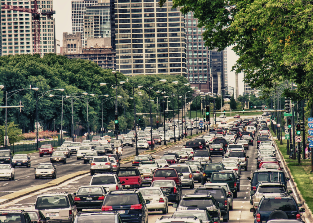 Heavy traffic in Chicago, Illinois