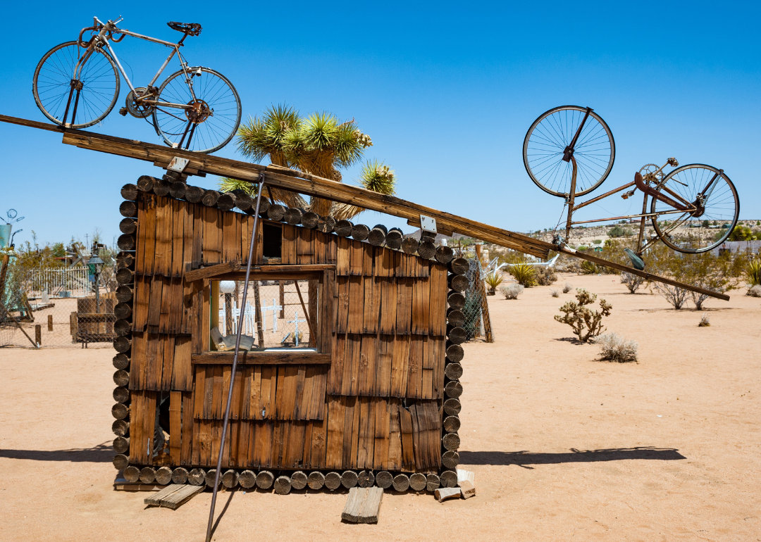 Noah Purifoy's Outdoor Desert Art Museum sculpture created in the high desert of Joshua Tree.