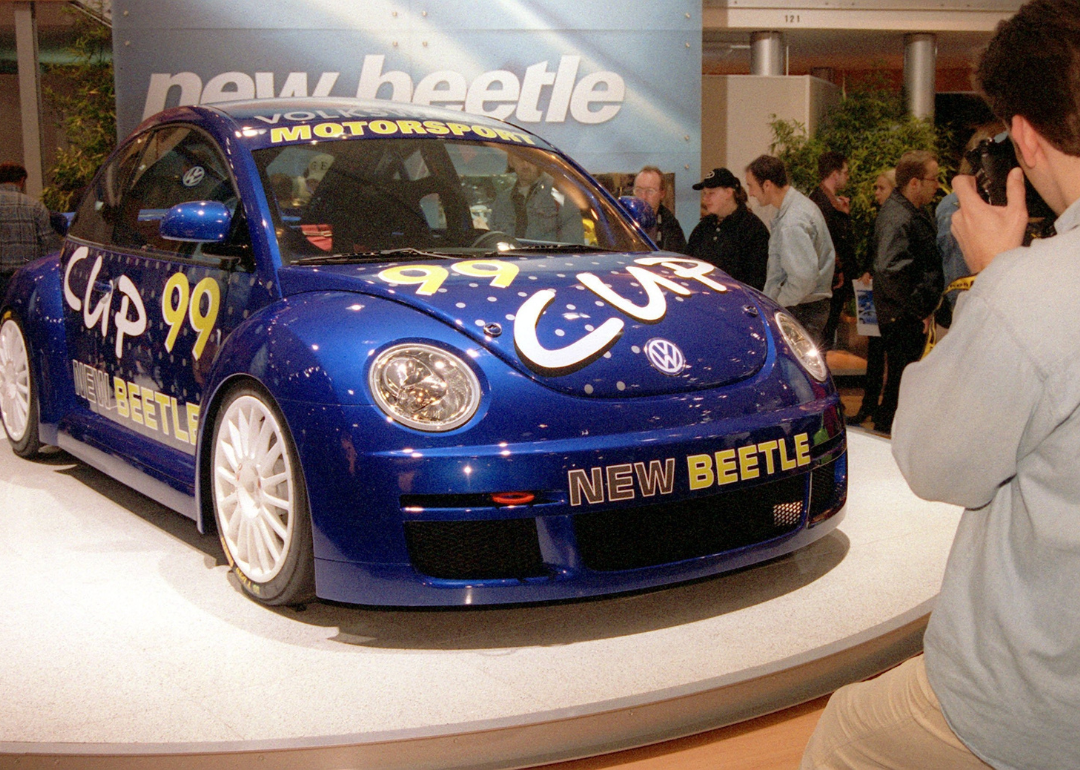 The VW New Beetle on display at a motor show.